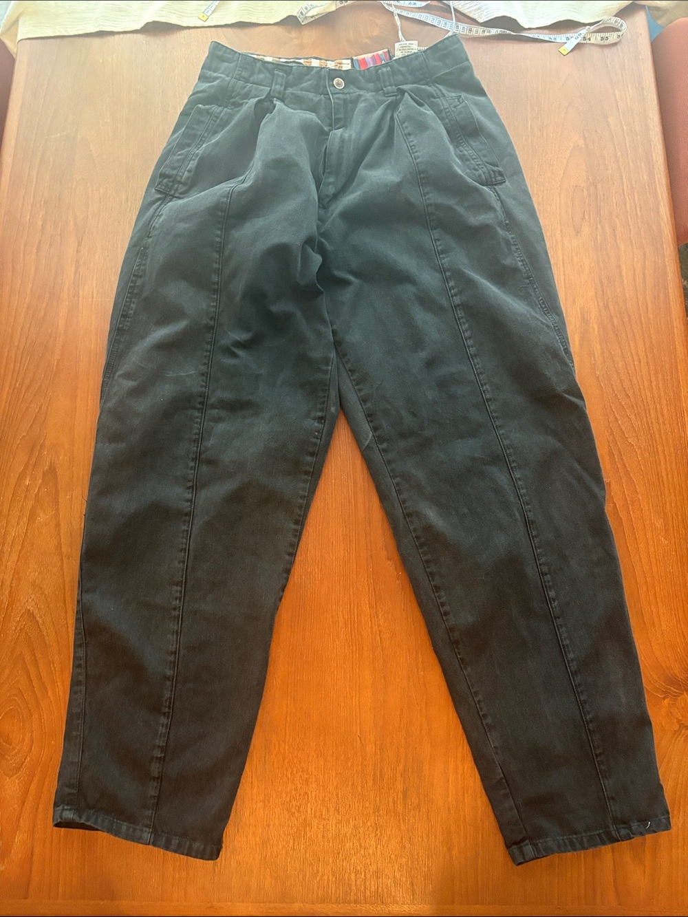 Black High-Waist Tapered Pants Vintage